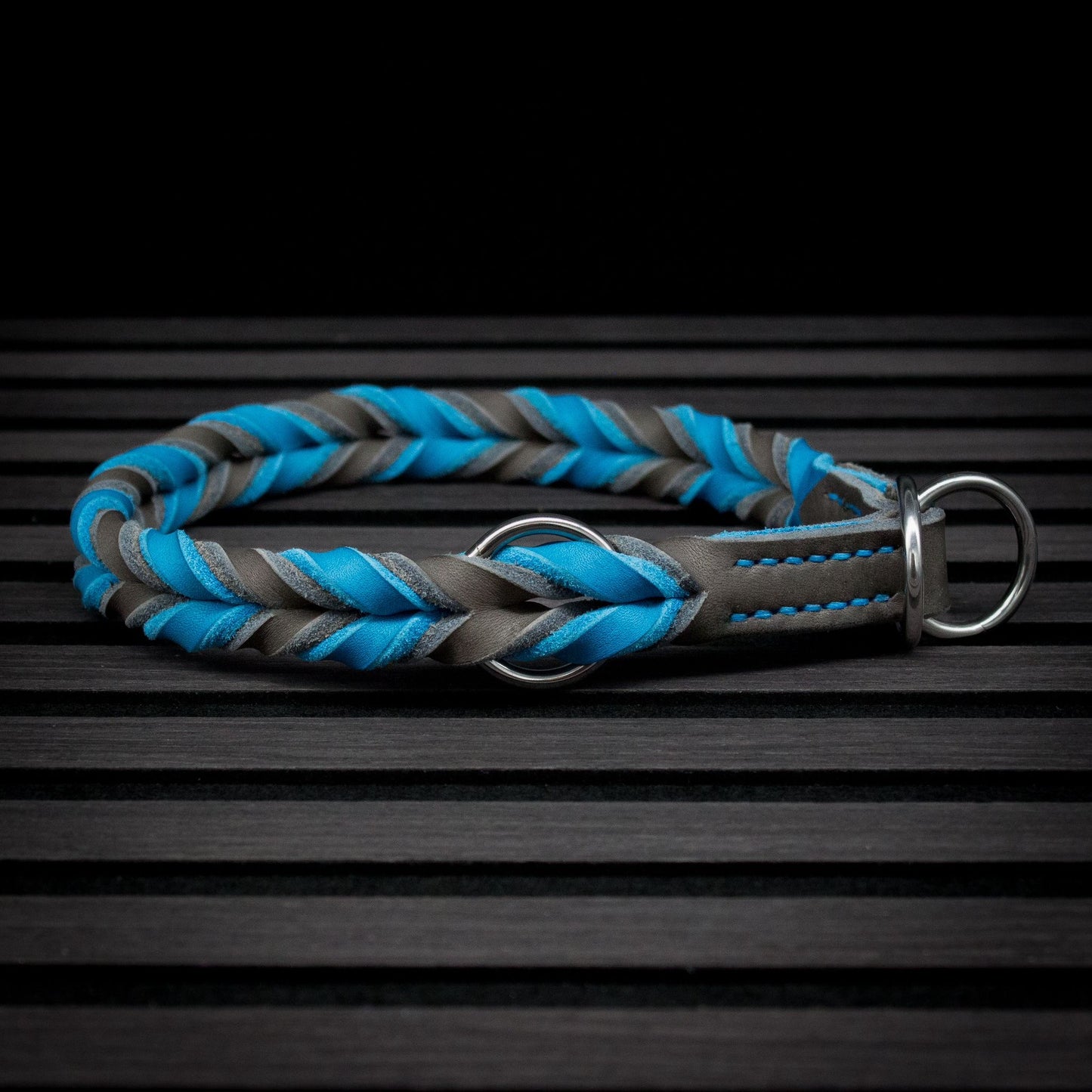 HALSBAND BRUNO 20MM - ZUGSTOPP KOMPLETT GEFLOCHTEN ZWEIFARBIG